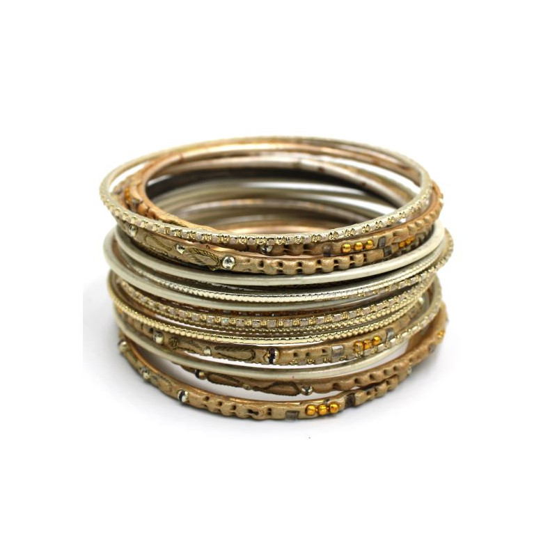 Bracelets joncs en métal doré