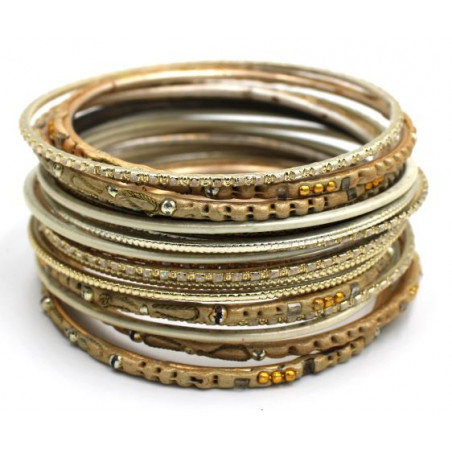 Bracelets joncs en métal doré