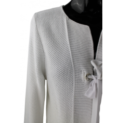 Pull blanc à lacets femme en maille Bréal - T - M