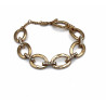Bracelet à chaînes dorées et strass