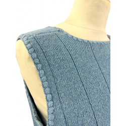 Robe en laine bleue femme Vintage - T - M