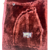 Manteau en peau de mouton laine retournée bordeaux Vintage femme - T - L