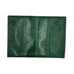 Pochette en cuir de python vert Vintage