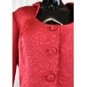 Veste femme rouge brocardée Vintage - T - 42