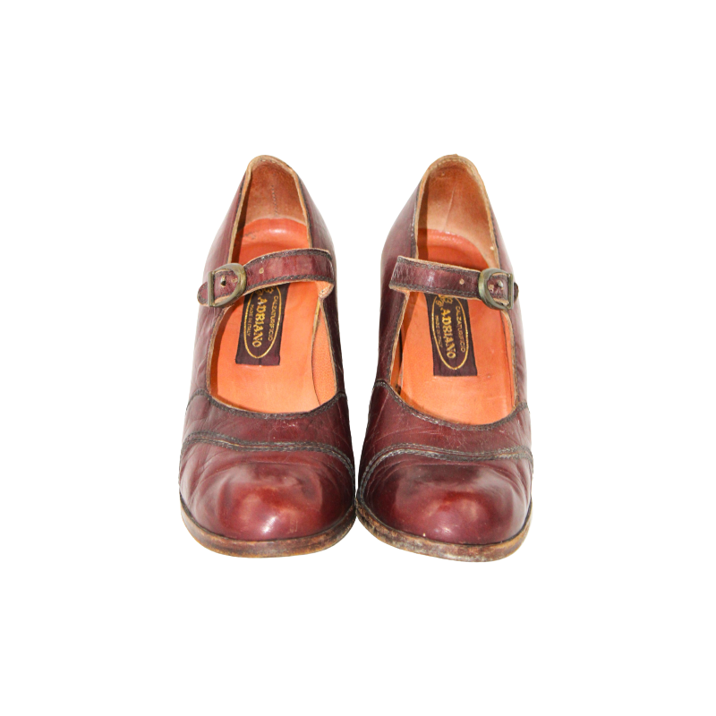 Chaussures compensées bordeaux Vintage 40's Adriano - P - 37