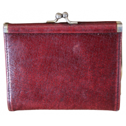 Porte- monnaie en cuir rouge Vintage