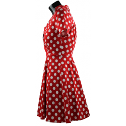 Robe courte patineuse rouge à pois - T - S
