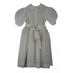Robe de baptême blanc cassé à pois Vintage - T - 3 ans