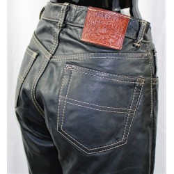 Pantalon cuir coupe Jeans Vintage - T 36