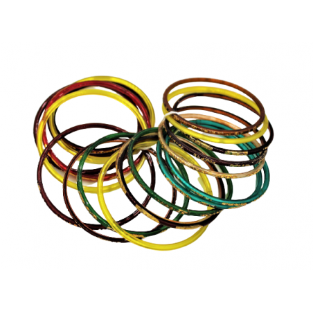 Lot bracelets joncs multicolores en verre