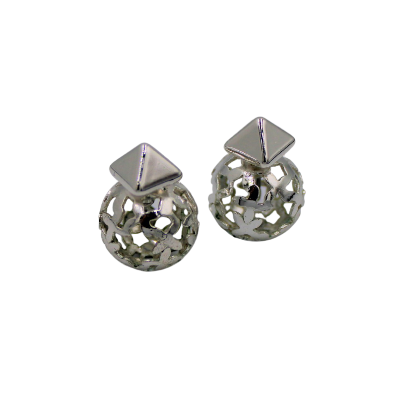 Boucles d'oreilles en métal argenté