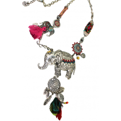 Collier Bollywood pendentif éléphante LOL bijoux