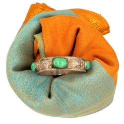 Bracelet ethnique pierres vertes