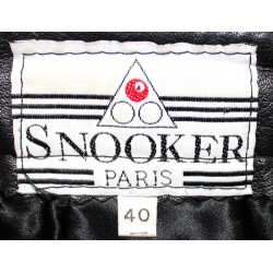Jupe cuir et daim noire Vintage Snooker - T 42